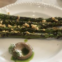 Grilled asparagus   at Holy Carrot in London