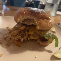 Impossible burger w/ grilled pineapple   at The SolFood Kitchen in Augusta