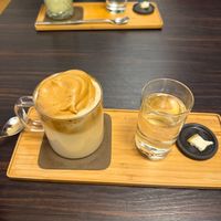 dalgona coffee with oat milk at Madame Wu in Linz