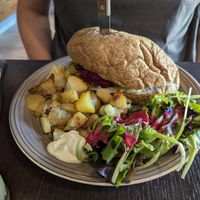 Vegan burger at Be Free in Olbia