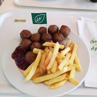 Vegan Meatballs with fries  at IKEA in Vienna