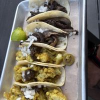 Portobello tacos and cauliflower tacos. Neither hot nor flavorful   at Hudson Taco in Newburgh