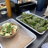 Spicy cucumber salad was good. Shishitos were tasty but not amazing   at Hudson Taco in Newburgh