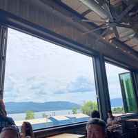 Giant windows open to create an open air feel at Hudson Taco in Newburgh