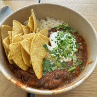 Chili Sin Carne + Rice + Vegan Sour Cream + Nachos   at Bambule's Chili in Cologne