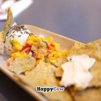 Starter: raw cheese, very good at Saf - Kensington in West London