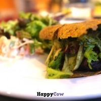 Raw salad: bread end portobello mushroom  at Saf - Kensington in West London