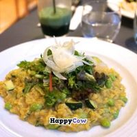 Risotto: edamame and zucchini with fresh salad at Saf - Kensington in West London