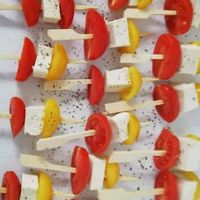 Vegan feta skewers at PlanVita in Athens