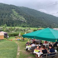 Seating are to the side.  at Moni's Eck in Techendorf