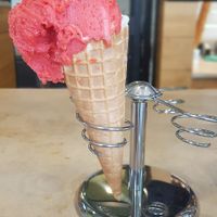 Strawberry and Lemon. Strawberry is also very good! at Die Eismacher - Steuartstraße in Ingolstadt