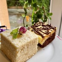 Coconut cake and chocolate mango cake   at Mantra in Prievidza
