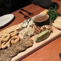 Four different cheeses including spirulina.  Pickled fennel.  Amazing    at The Cellar in Corning