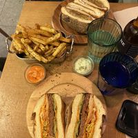 Kimchi Burger, Weon Burger, Herb Fries  at Les Tontons Veg in Paris