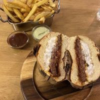 Le cheese + frites natures (the mint mayo is amazing!)  at Les Tontons Veg in Paris