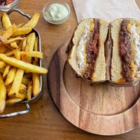 Fries and “le cheese"  at Les Tontons Veg in Paris