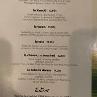 Menue  at Les Tontons Veg in Paris