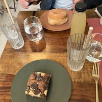 Doughnut and brookie (brownie cookie)   at Les Tontons Veg in Paris