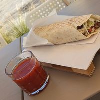 Large wrap with soya balls at KasTe in Salacgriva