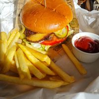 Portobello mushroom burger at KasTe in Salacgriva