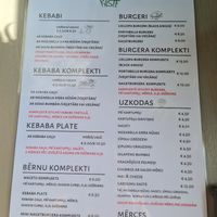 Menu at KasTe in Salacgriva