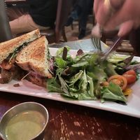 Tepary Bean Sandwich (dry) , Salad dressing was nice (cilantro lime)  at Raven Cafe in Prescott