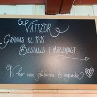 Waffles. There are vegan and gluten-free ones. at Frostbrunnsdalen in Borlaenge