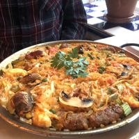 Vegan paella at Casa Galicia in Montreal