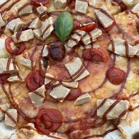 BBQ “chicken” pizza  at La Pentola in Makarska
