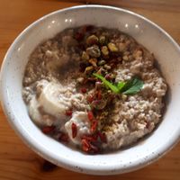 Vegan porridge  12 Zloty at Gniazdo in Wroclaw