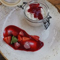 Chilled coconut rice milk at Terra Rossa in Vienna