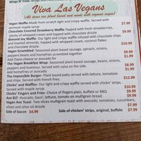 Vegan menu  at Donut Villa Diner in Malden