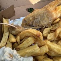 Close up of the banana blossom fish!   at Hobson's Fish & Chips in London