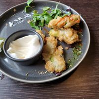 Crispy Avocado cakes (after we had already dug in) at Gistihúsið in Egilsstadjir