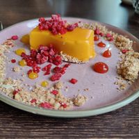 Passion cheesecake, lunch menu at Gistihúsið in Egilsstadjir