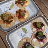 Cheeseburger tacos and BBQ tacos at Club Mexicana - Soho in London