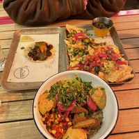 Nachos, chickn bowl and shawarma taco  at Club Mexicana - Soho in London