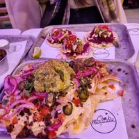 Loaded Nachos and Fried Chick'n Tacos at Club Mexicana - Soho in London