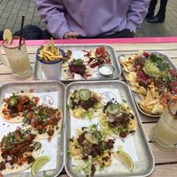 Vegan loaded nachos, frozen margaritas, skinny fries, and at least one of every taco 😂  at Club Mexicana - Soho in London