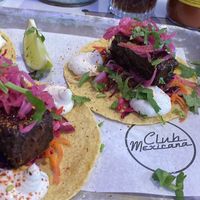 BBQ rib tacos and a karma cola   at Club Mexicana - Soho in London