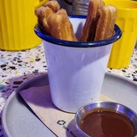 Churros with chocolate sauce 10/10 at Club Mexicana - Soho in London