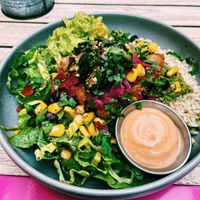 Fried chicken burrito bowl  at Club Mexicana - Soho in London