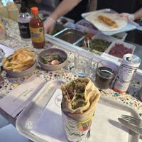 Cheezeburger Burrito, Nachos and Black Bean side   at Club Mexicana - Soho in London