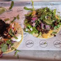 Short rib and cheeseburger taco at Club Mexicana - Soho in London