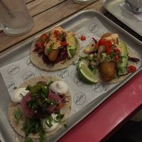 2x tofish taco 1x short rib taco  at Club Mexicana - Soho in London