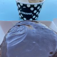 Java Ice Cream and Choco Glazed Custard Donut.  at Creamo in Los Angeles