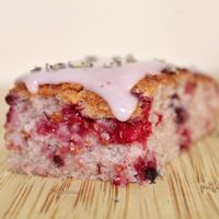 Vegan lavender-forestfruit cake at 30ml Hart van Zuid in Rotterdam