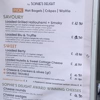 Menu   at Sophie's Delight - Pop Up in East London