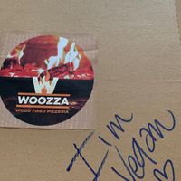 Pizza box  at Woozza in Galway