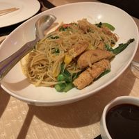 Curry noodles with Gardein chicken  at Wynn Hotel - Wazuzu in Las Vegas